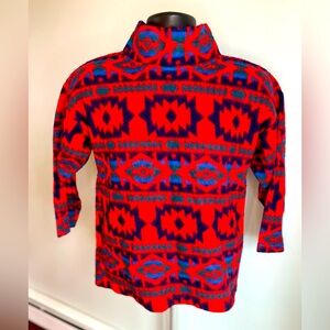 Glory US. 90’s vintage. Youth Large red and blue Aztec print turtleneck.
